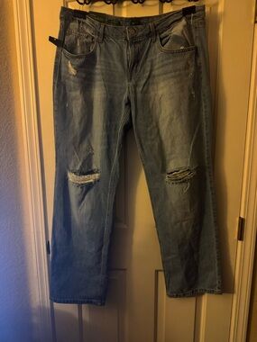 wild fable Light Blue Straight Leg Jeans with Knee Rips